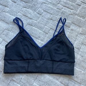 Vimmia Black Sports Bra with Blue Piping - Small